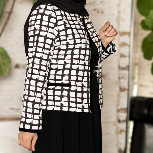 کت کراپ سفید/مشکی S209، تصویر 2