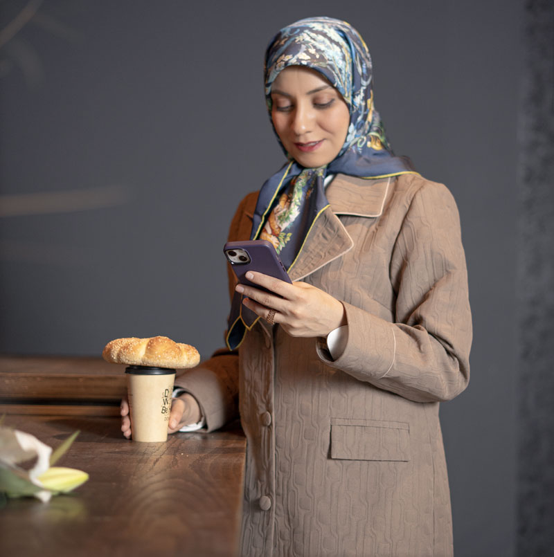 مانتو ژاکارد شکلاتی بلند کدS235، تصویر 4