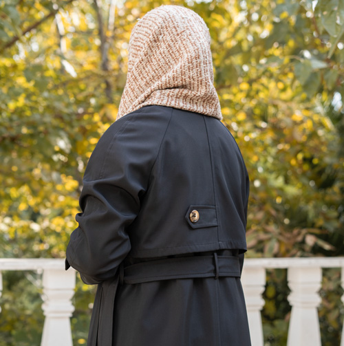 بارانی (ترنچ کت) بلند مشکی کد A281، تصویر 4