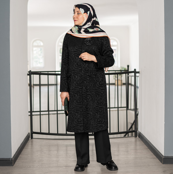 مانتو مشکی بلند کد S311
