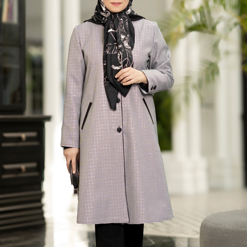 مانتو ژاکارد نخ چهارخانه S223
