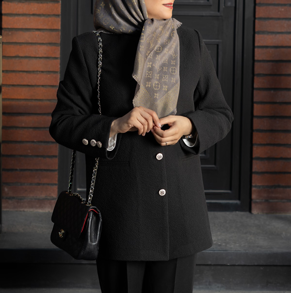 کت مشکی یقه گرد کد A230، تصویر 2