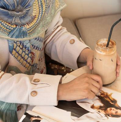 مانتو شانتون کرم بلند کدST419، تصویر 4