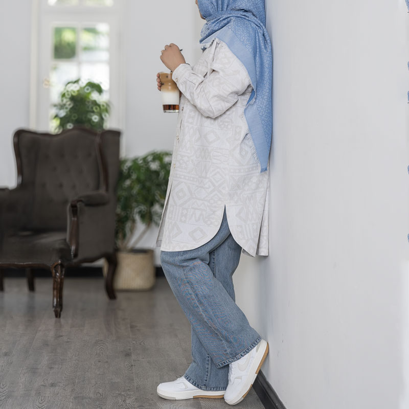 مانتو لینن طرحدار کد ST142، تصویر 3