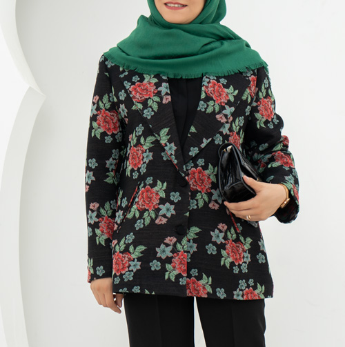 کت ژاکارد گلدار A153