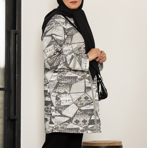 مانتو کوکدوزی طوسی S264، تصویر 3